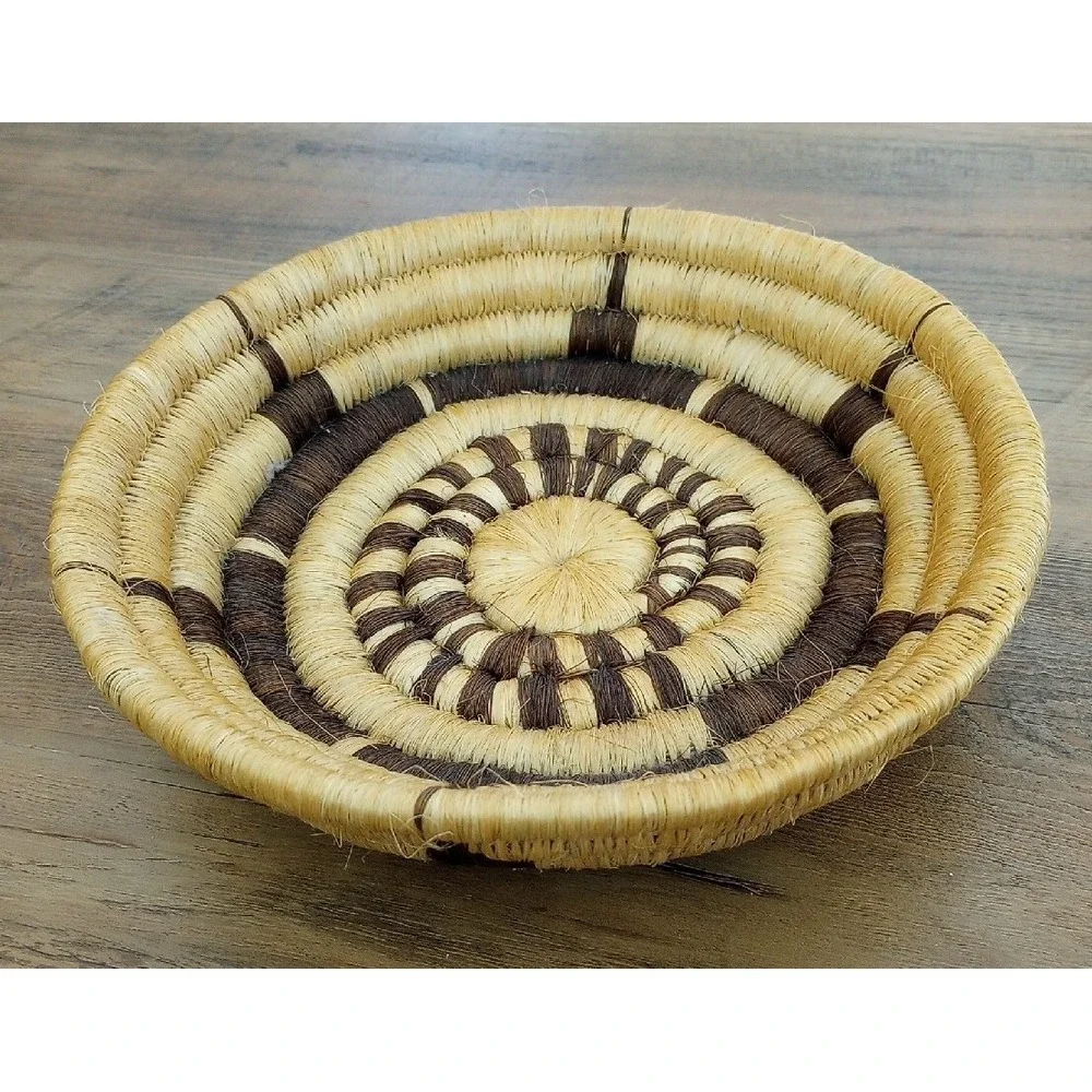 Hand Woven Coil Wall Tray Made In Kenya Natural Materials Diameter:9.5